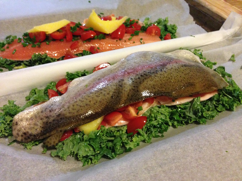 Oven Roasted Kale Crusted Freshwater Trout Random Adult
